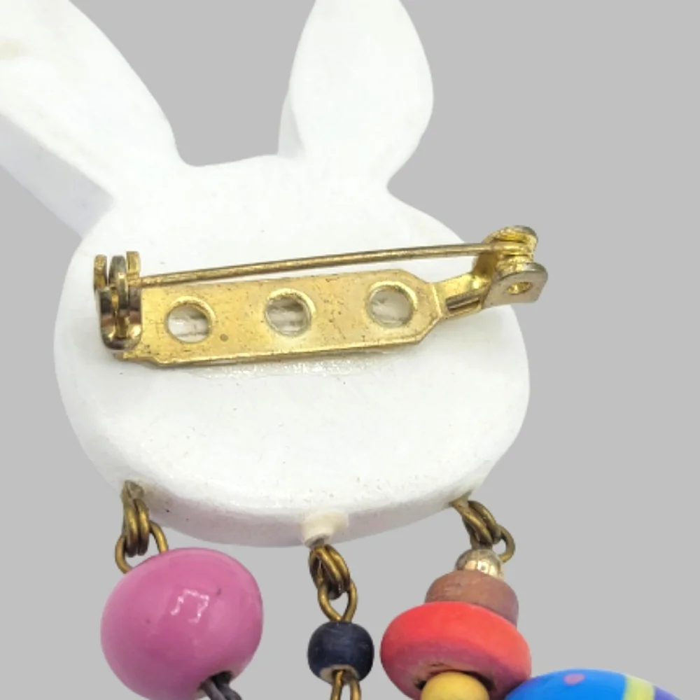 Easter Bunny Brooch with Egg & Carrot Fringe - Papel Giftware Springtime Station - Picture 11 of 12
